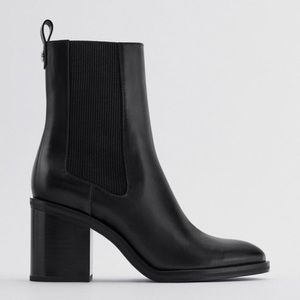Zara wide heeled stretch ankle boots 37